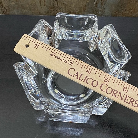 Vintage Orrefors Sweden Signed LH 64384-IL Lars Hellsten 6” Corona Crystal Bowl - Picture 4 of 13